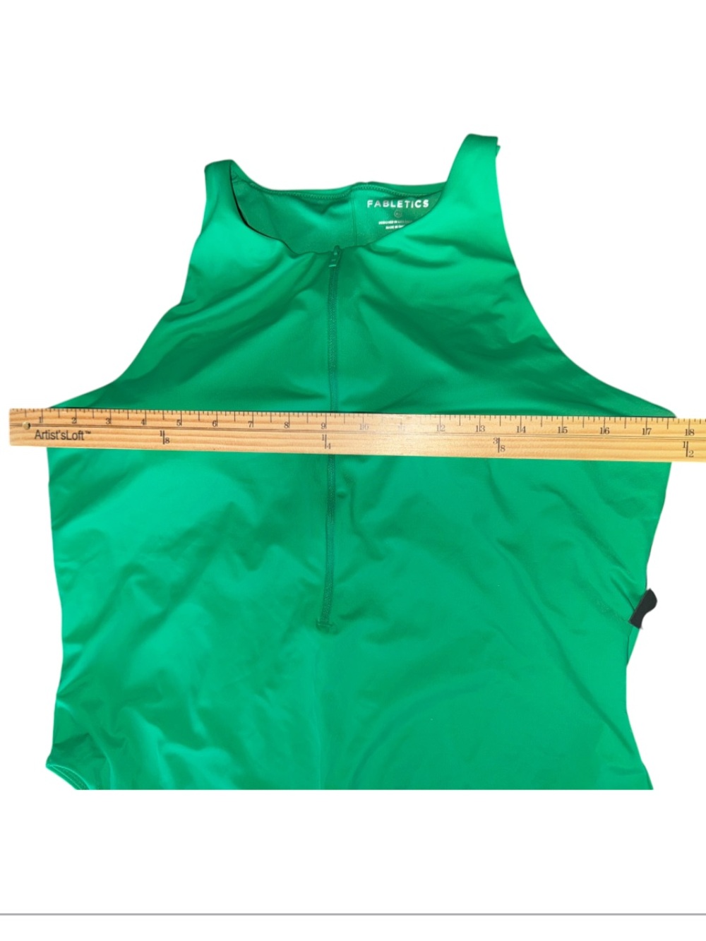 Fabletics Green Zip Front One Piece Swimsuit XL NWT Athletic Swim - Picture 11 of 13